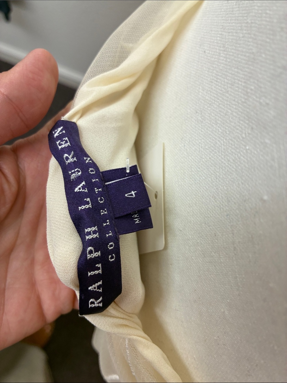 Ralph Lauren Purple Label Cream Silk Skirt Floral Embroidery Sheer Overlay 4 - Picture 5 of 9
